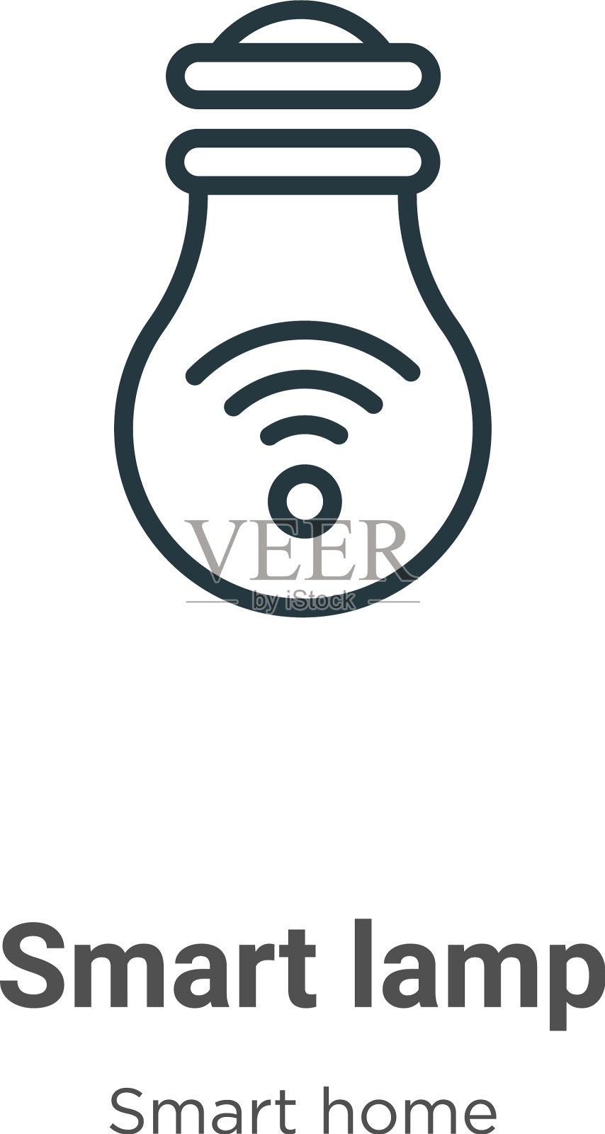 智能灯轮廓图标细线黑色智能图标素材