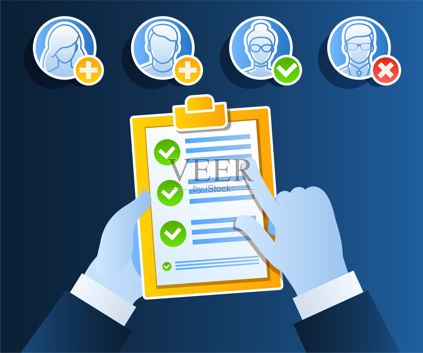 候选人资格面试插画图片素材