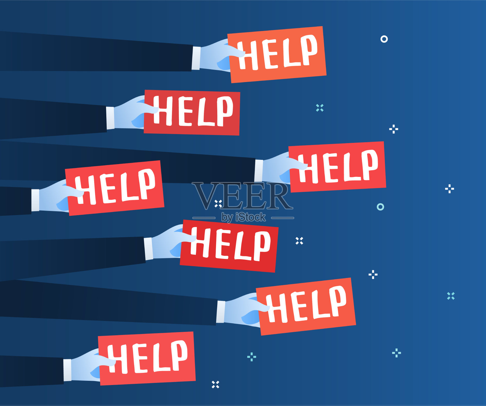 危机概念插画图片素材