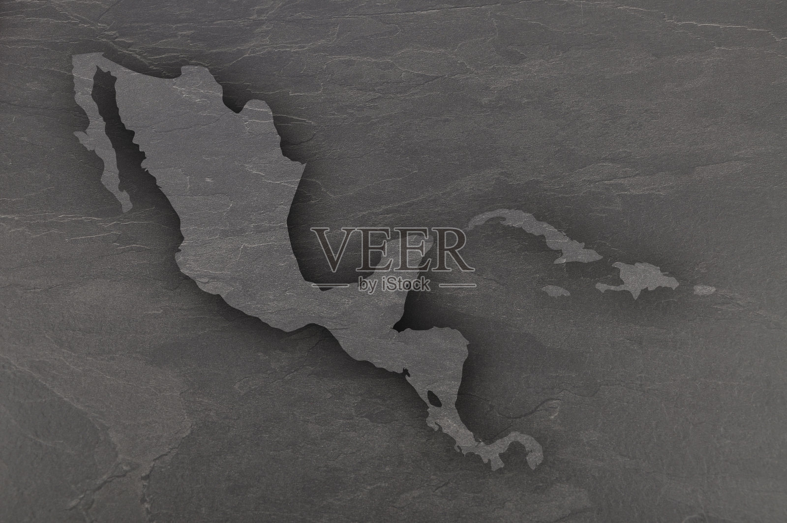 深色石板上的中美洲地图插画图片素材
