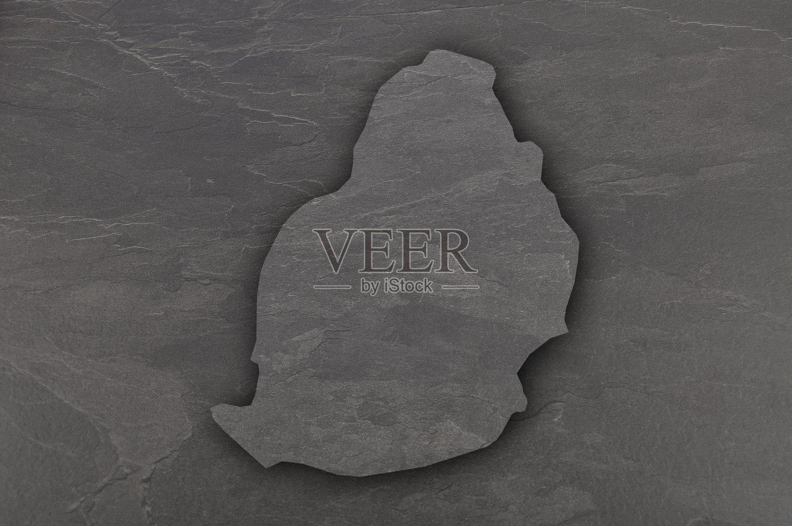 黑色石板上的毛里求斯地图插画图片素材