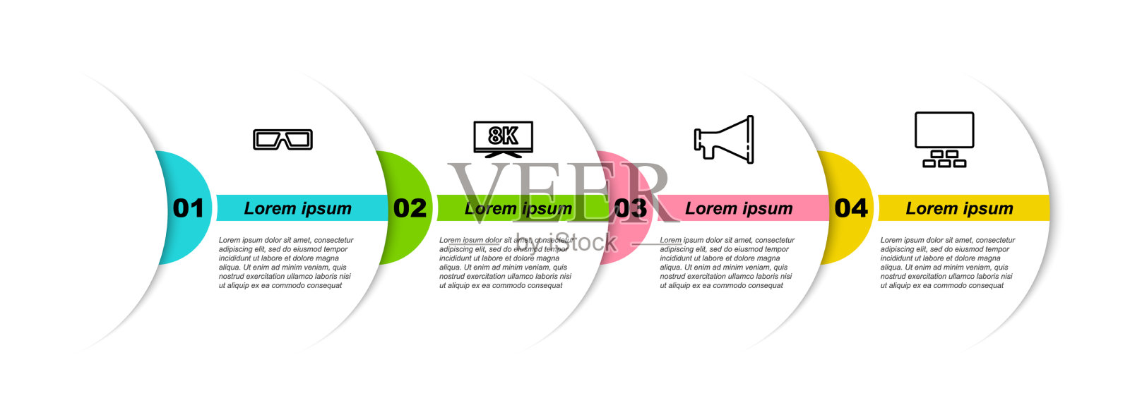 8k线3d电影眼镜屏幕电视插画图片素材