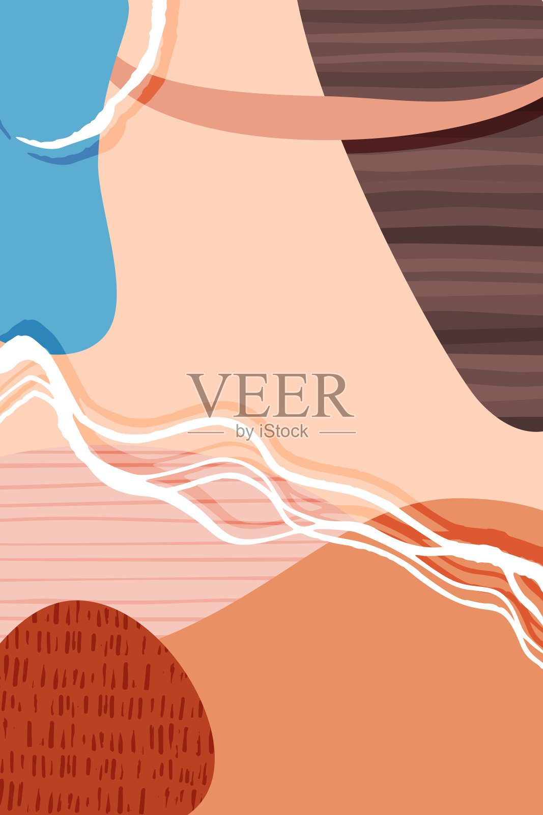 抽象新潮的造型和线条构成插画图片素材