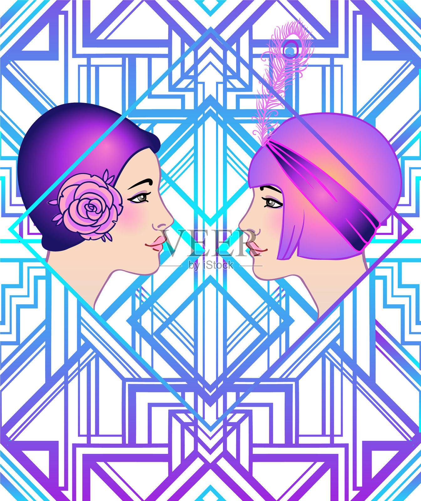 女性手握装饰鸡尾酒玻璃插画图片素材