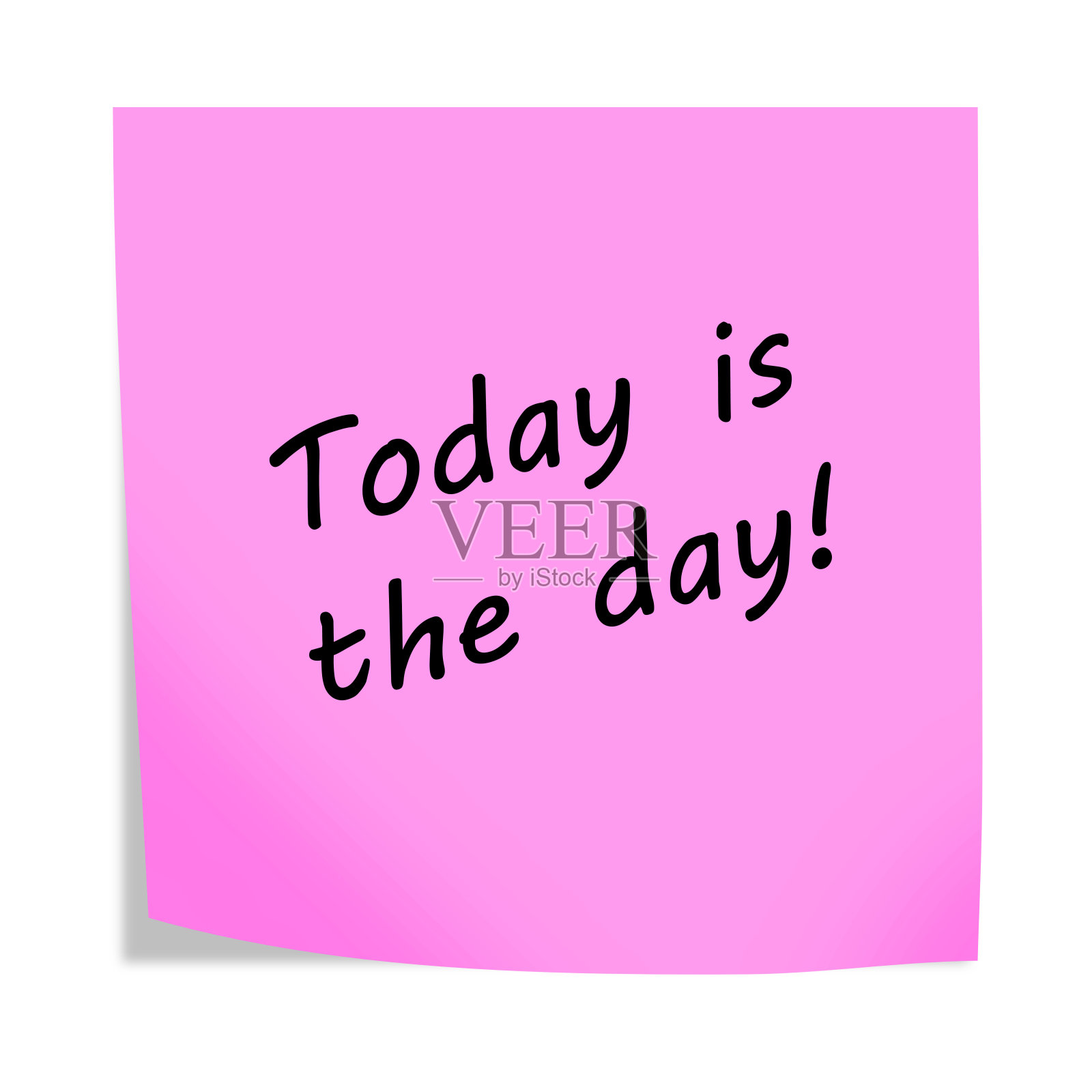 今天是3d插图张贴注意事项提醒在白色与剪辑路径插画图片素材