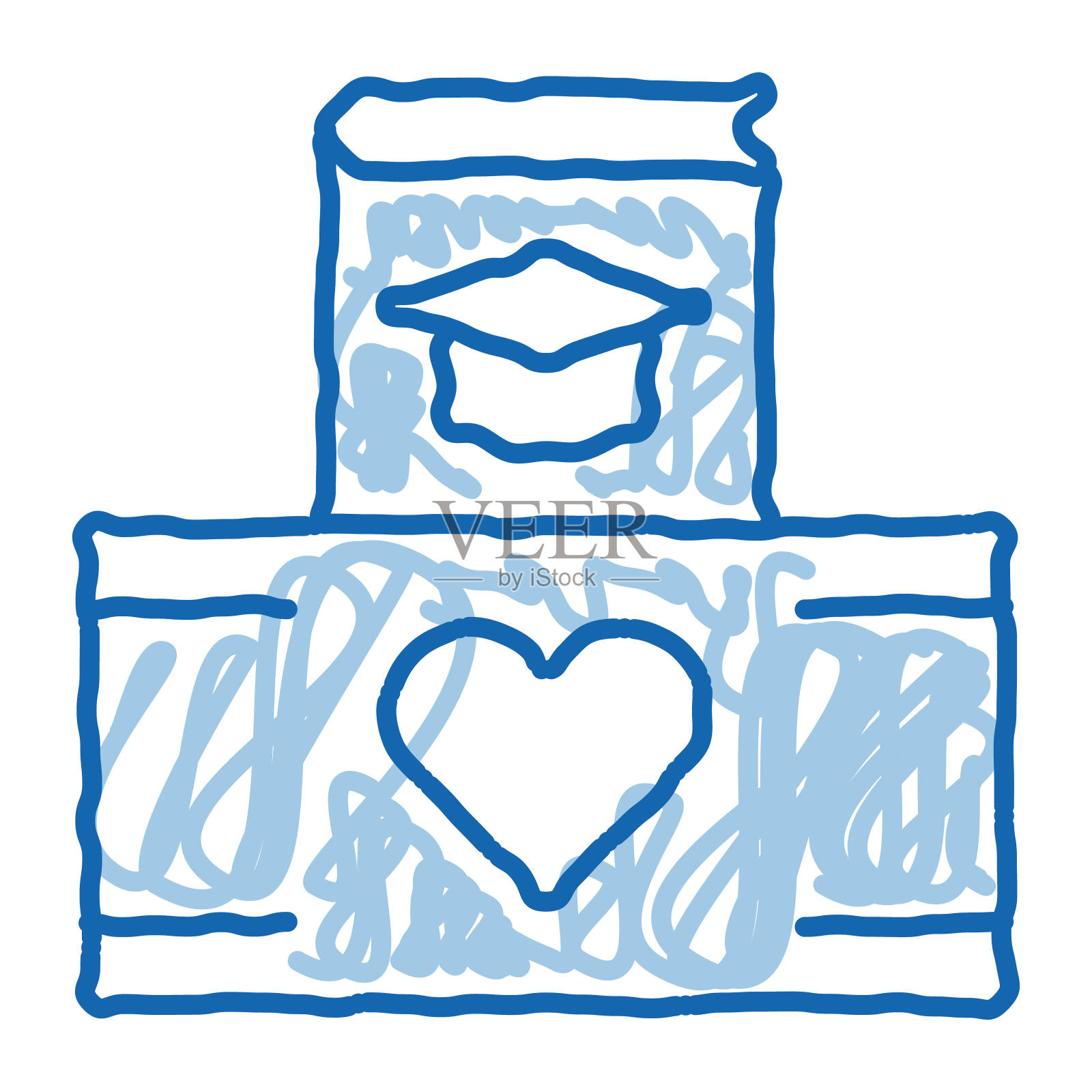 志愿者支持研究盒涂鸦图标手绘插图插画图片素材