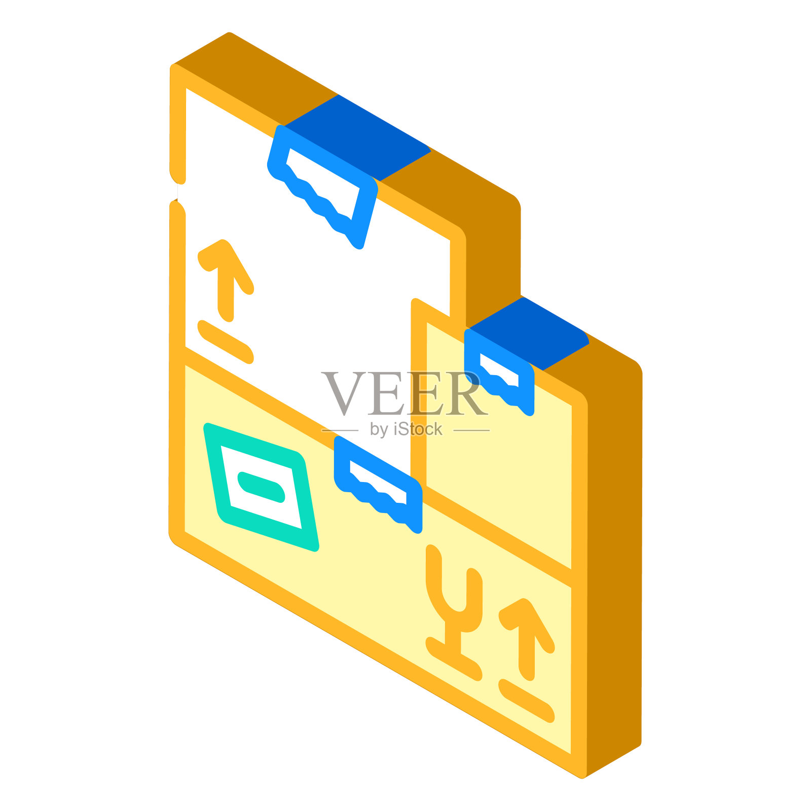 纸盒批发等角图标矢量插图图标素材