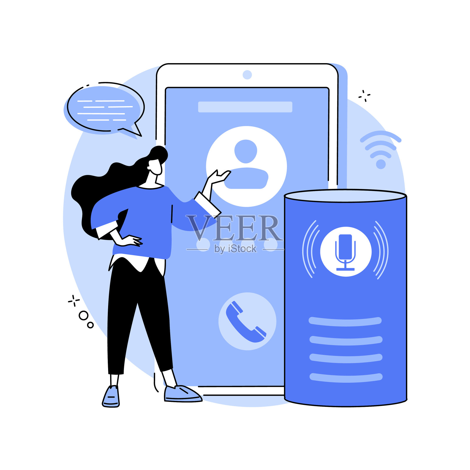 免提电话呼叫的抽象概念设计元素图片