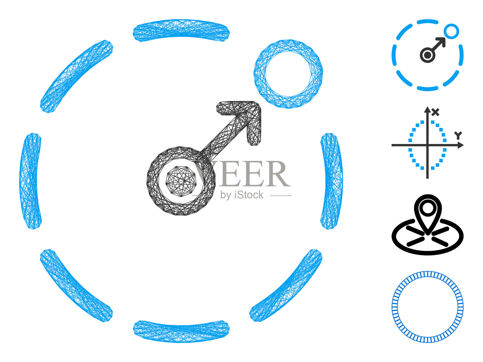 网圆区边界网图标素材
