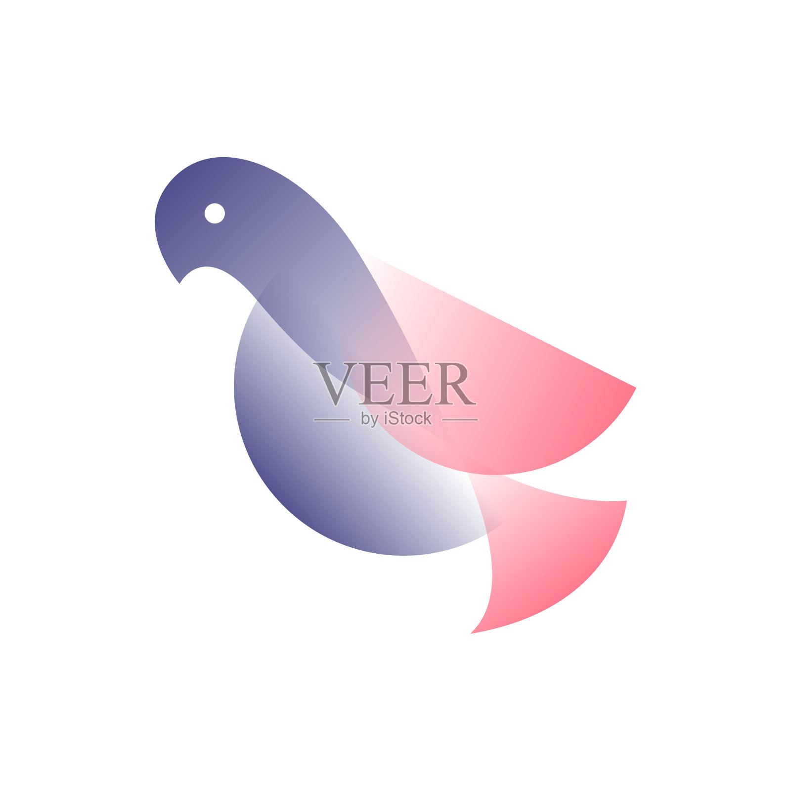 梯度样式的矢量鸟。数字艺术插画图片素材