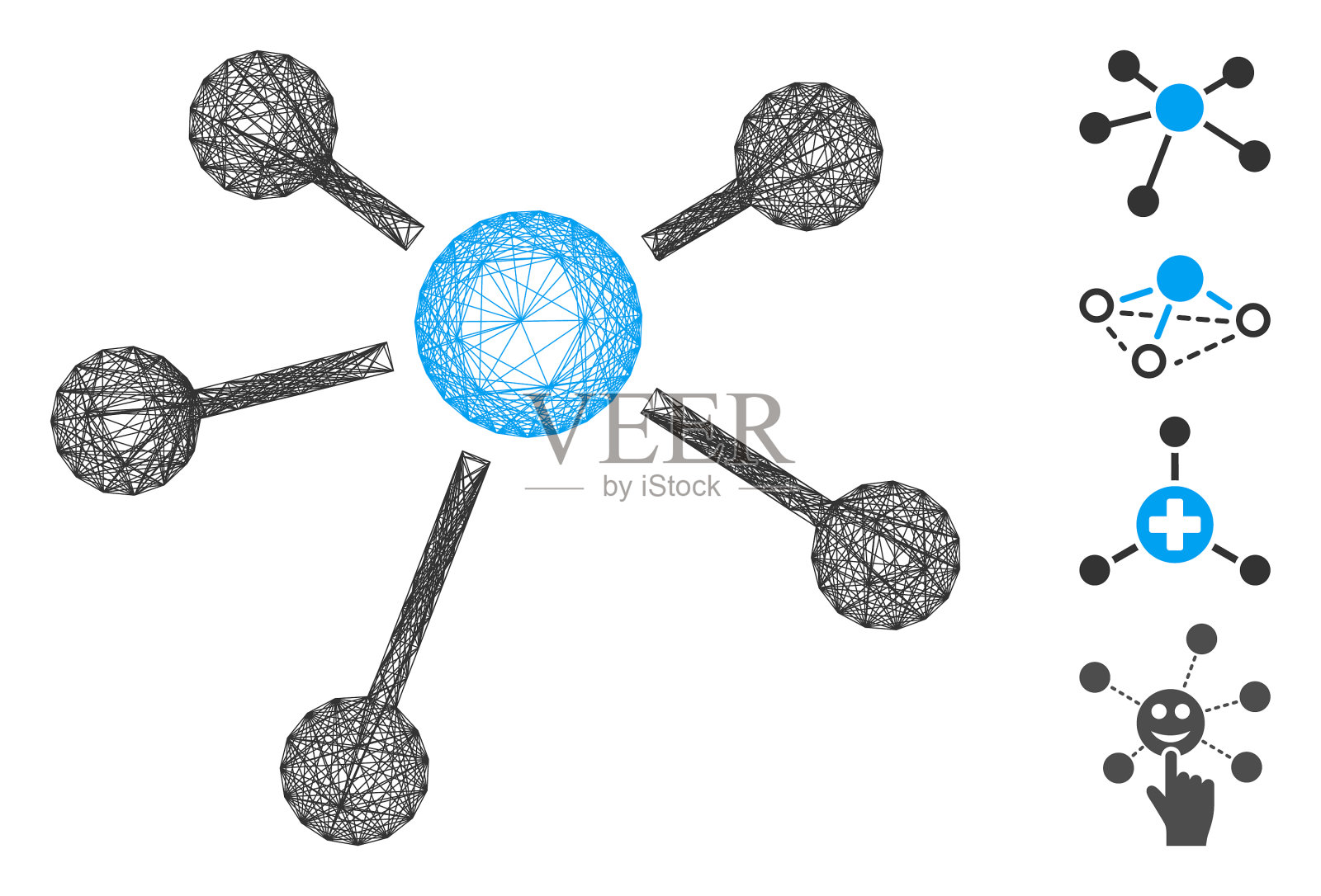 网络连接网插画图片素材