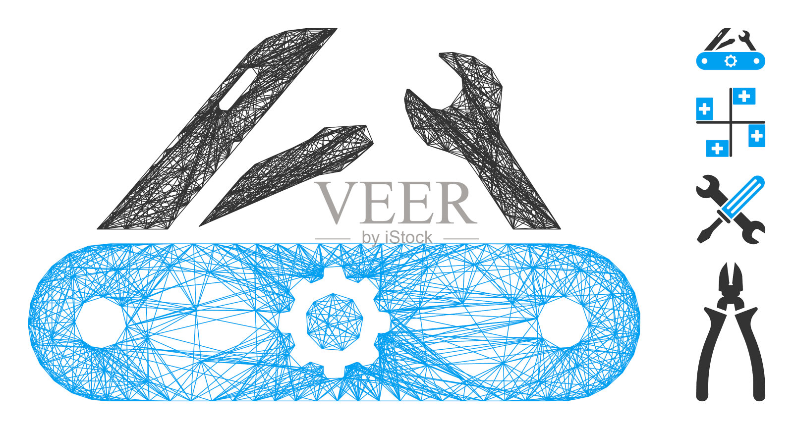 线形瑞士刀网插画图片素材