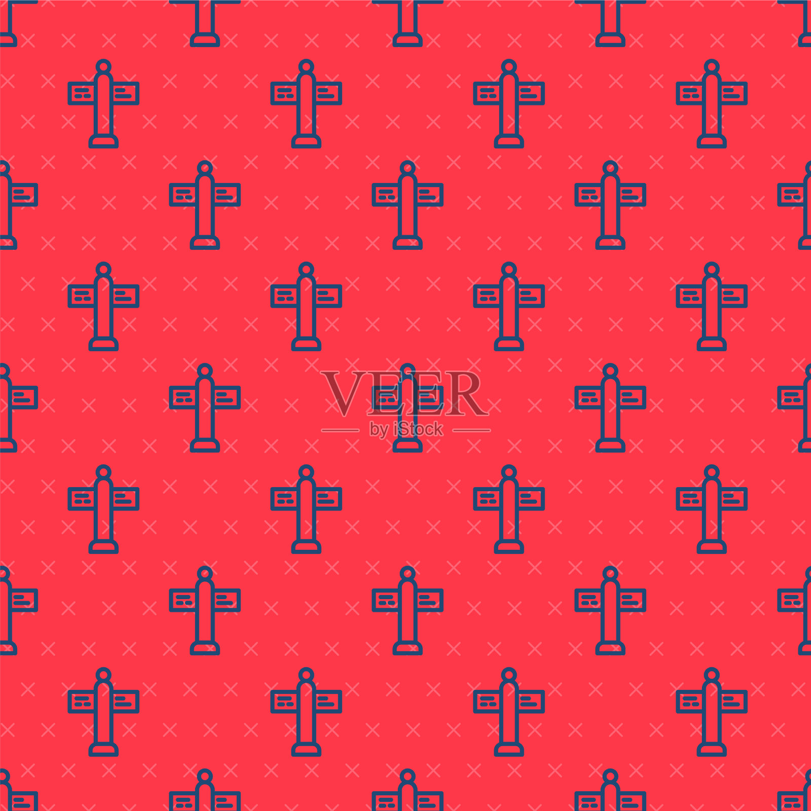 蓝线道路交通标志路标图标插画图片素材