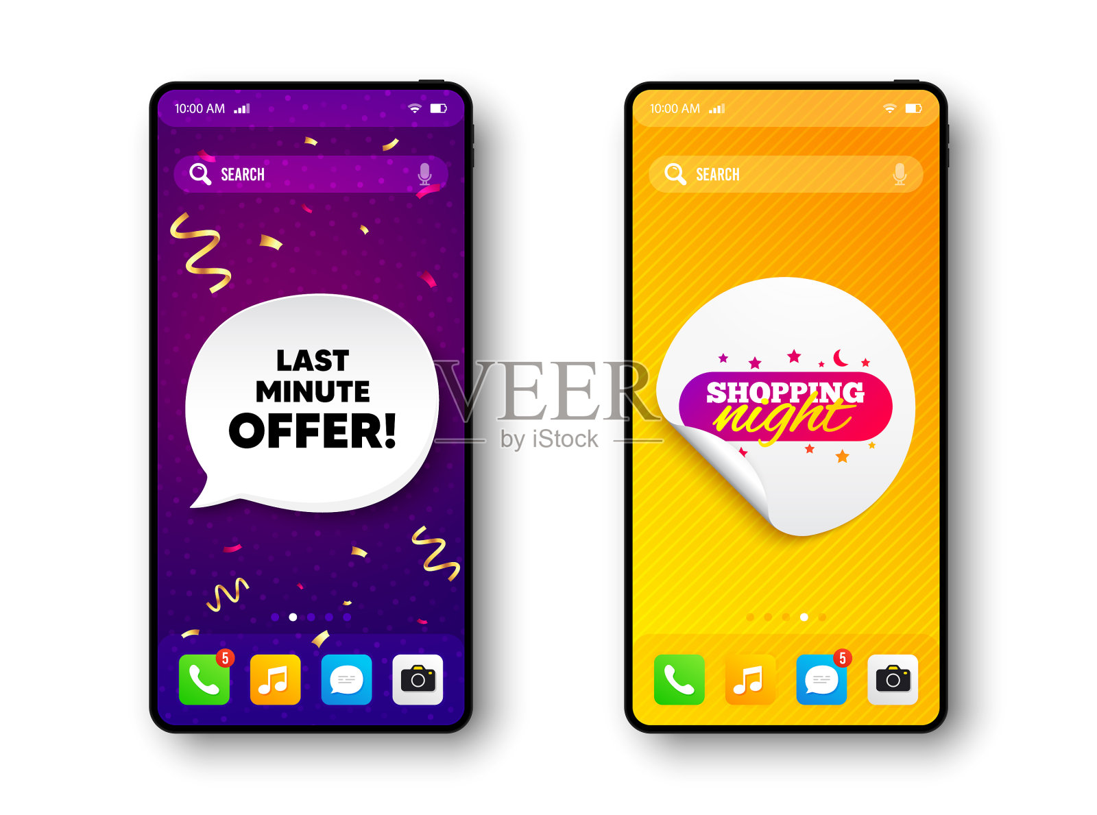 购物夜横幅折扣贴纸形状插画图片素材