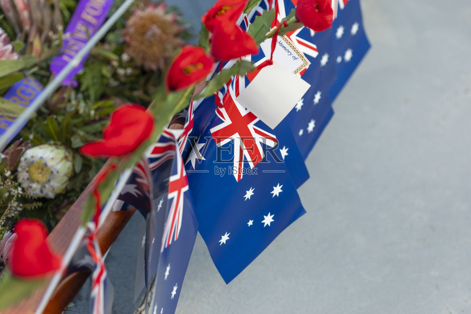 澳新军团日的澳大利亚国旗照片摄影图片