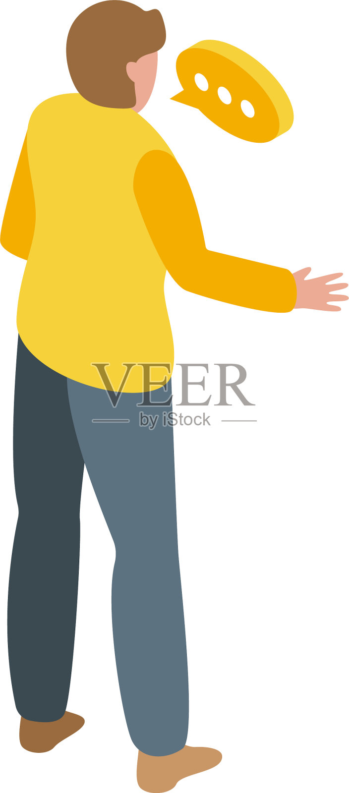 会议发言人图标等距风格插画图片素材