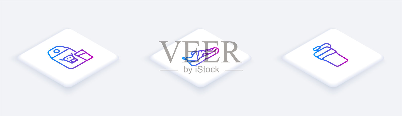 设置等距线纸包装牛奶运动图标素材