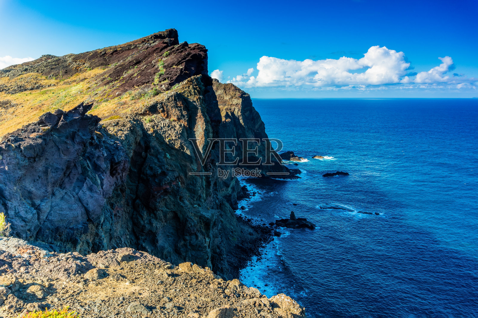 马德拉岛东海岸。蓬塔德圣洛伦科照片摄影图片