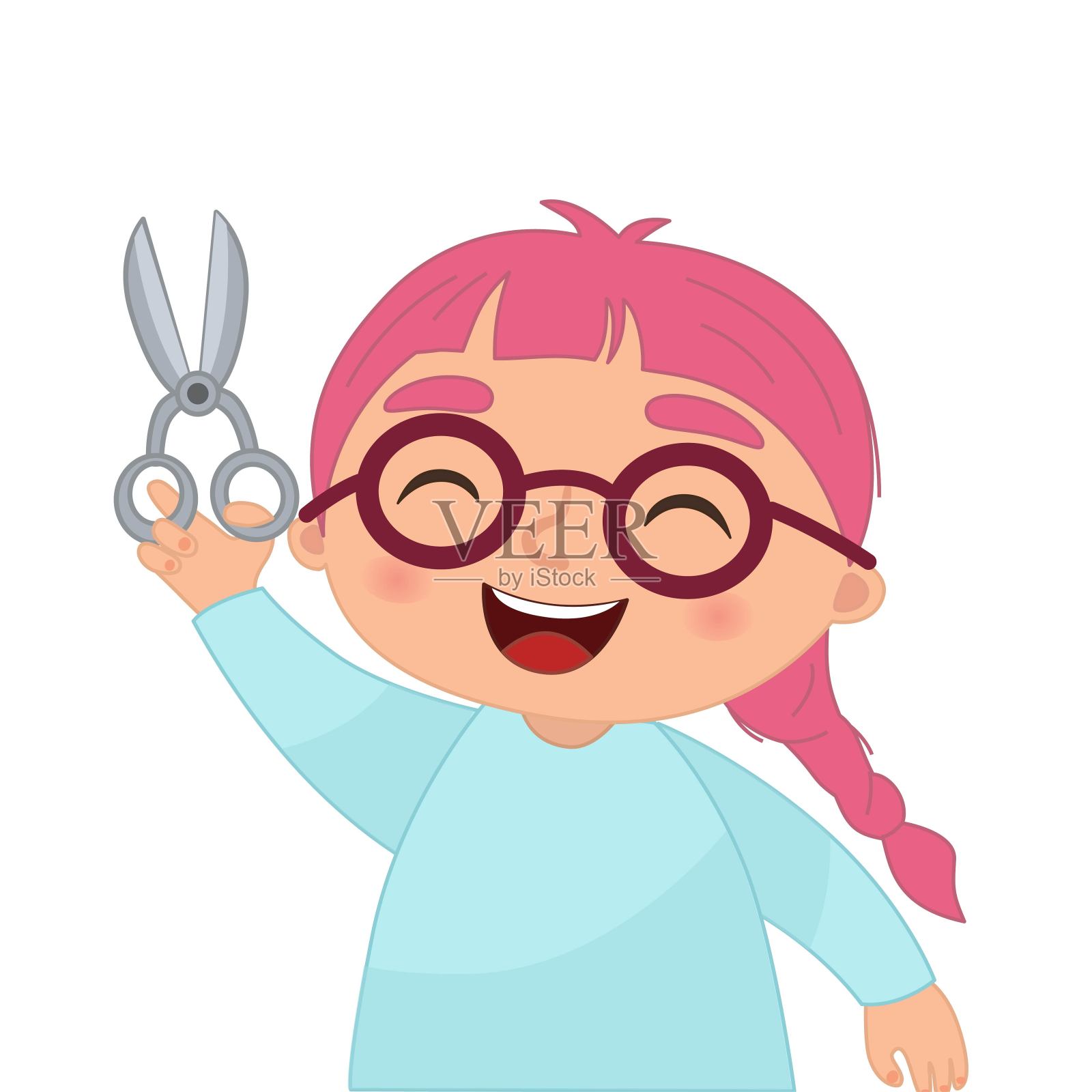 矢量插图的一个女孩设计元素图片