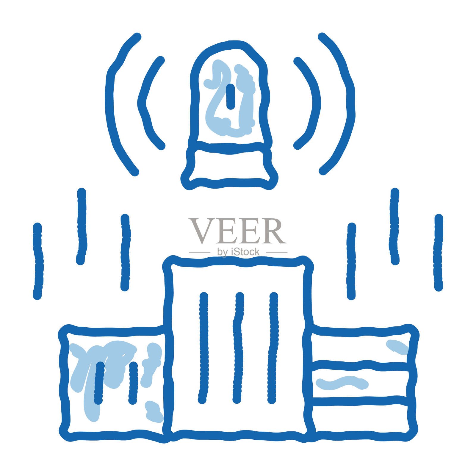 报警城市城镇涂鸦图标手绘插图插画图片素材