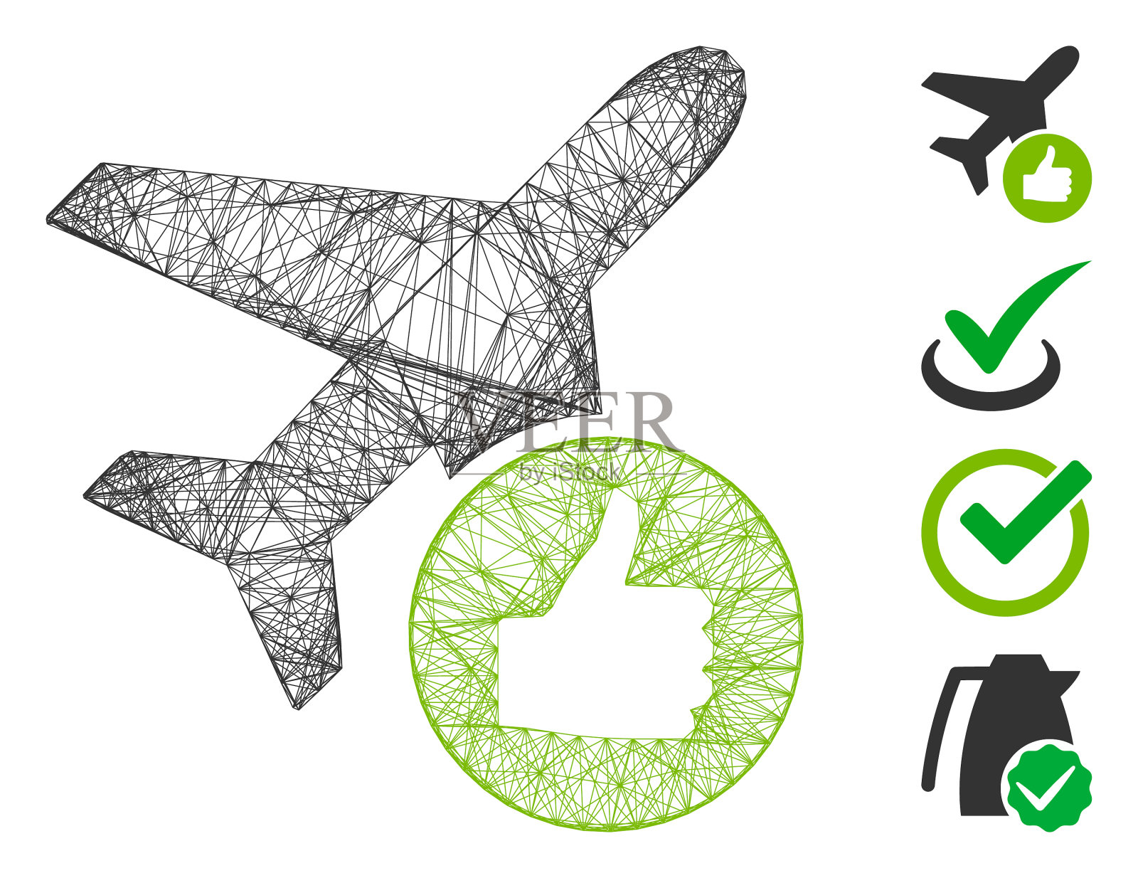 飞机有效网插画图片素材