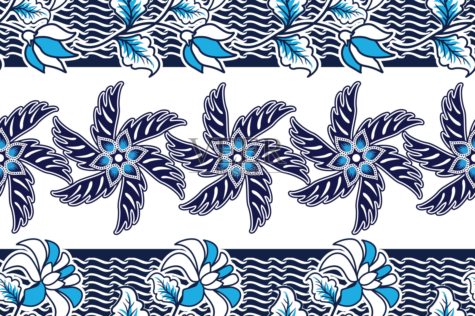 无缝模式与花卉矢量插图插画图片素材