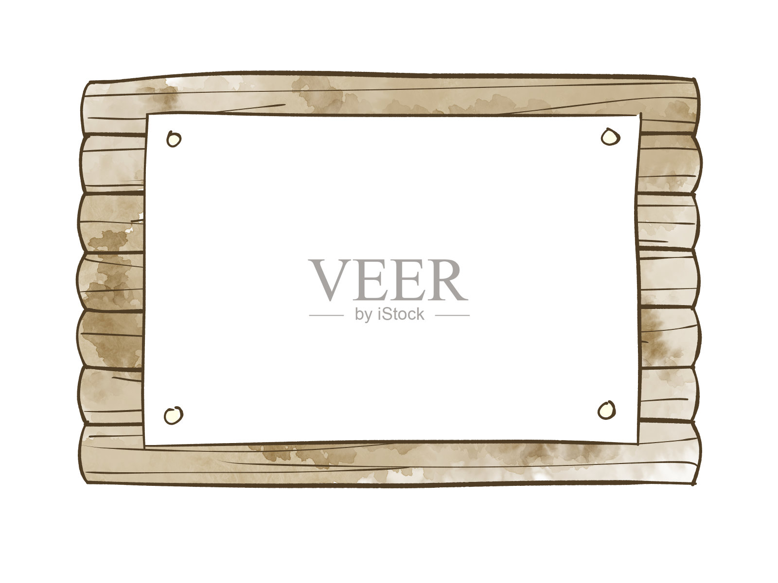 木制的公告栏插画图片素材