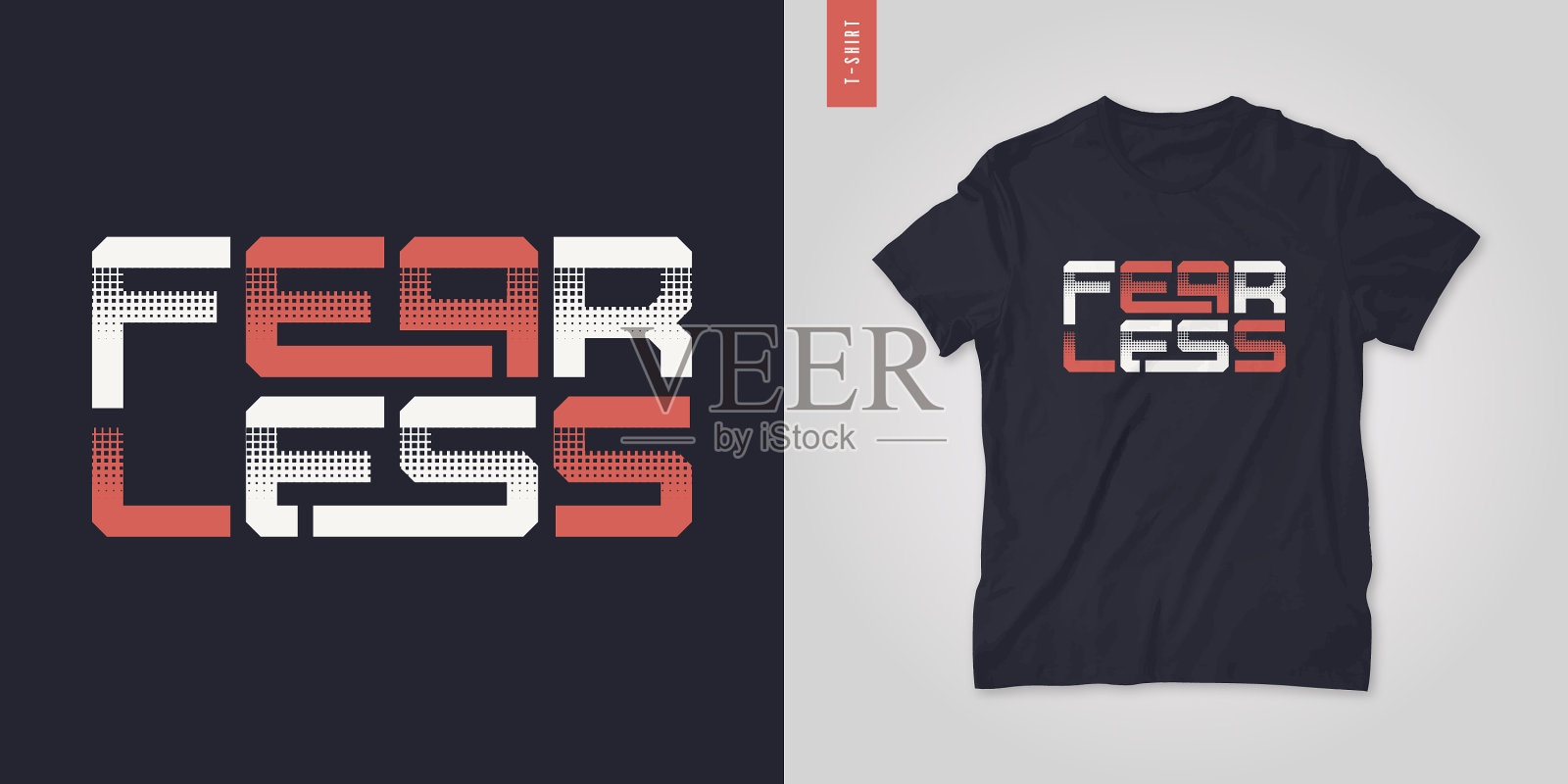 无畏的图形t恤设计排版插画图片素材