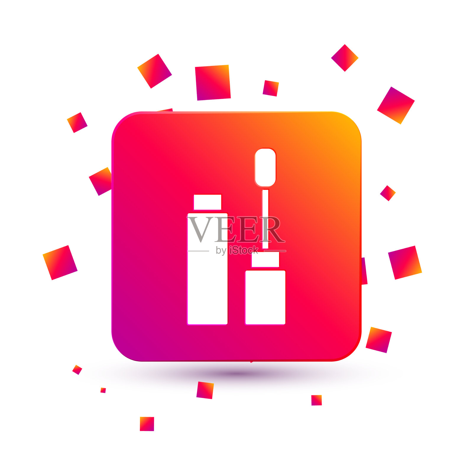 白色睫毛膏刷图标孤立在白色图标素材