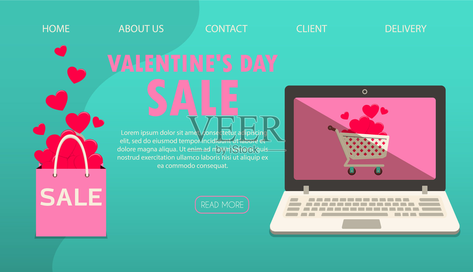 网站页面与情人节礼物设计模板素材