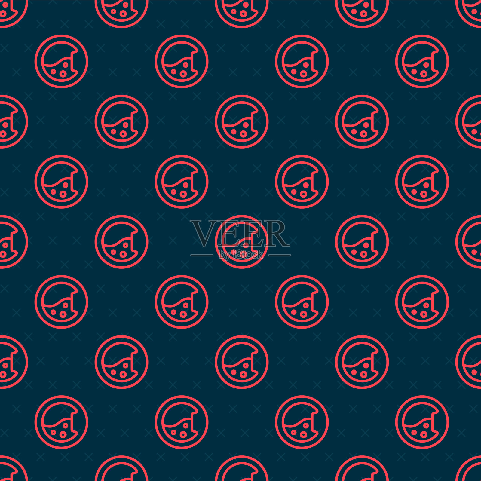 红色线垫圈图标隔离无缝图案上插画图片素材