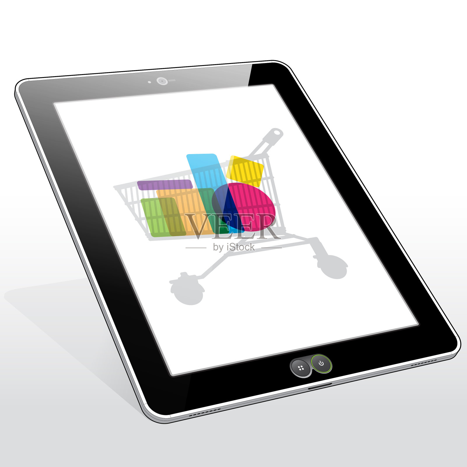 平板电脑垂直在线购物插画图片素材