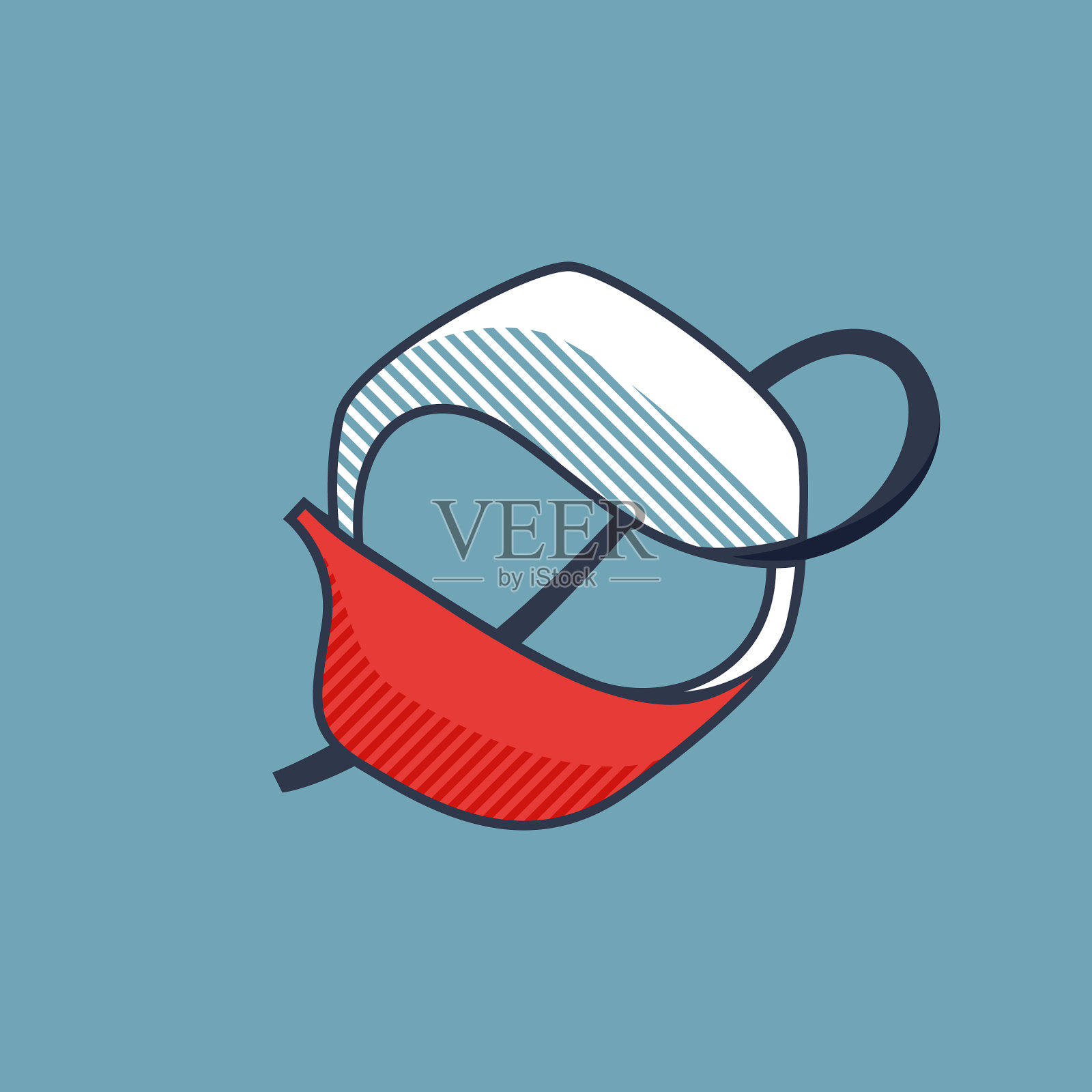 O字标志具有阴影线条效果插画图片素材