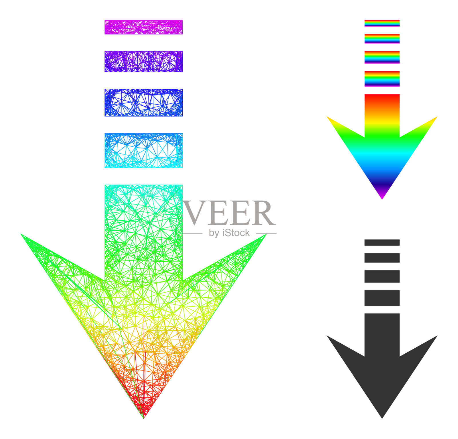 光谱网网格梯度发送图标插画图片素材
