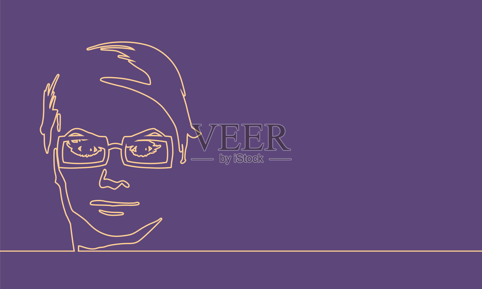 女性头部的剪影插画图片素材