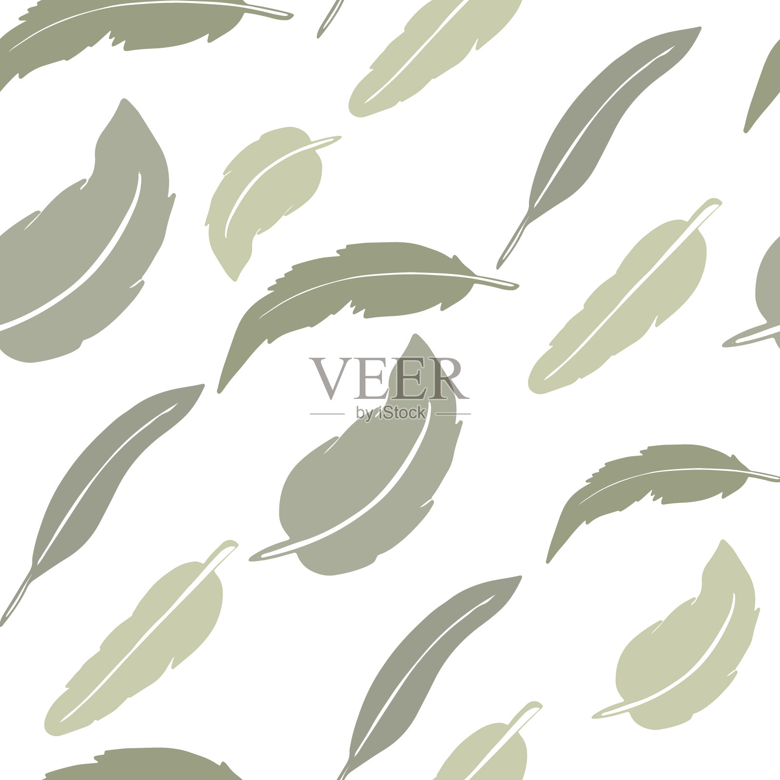 羽毛无缝模式插画图片素材