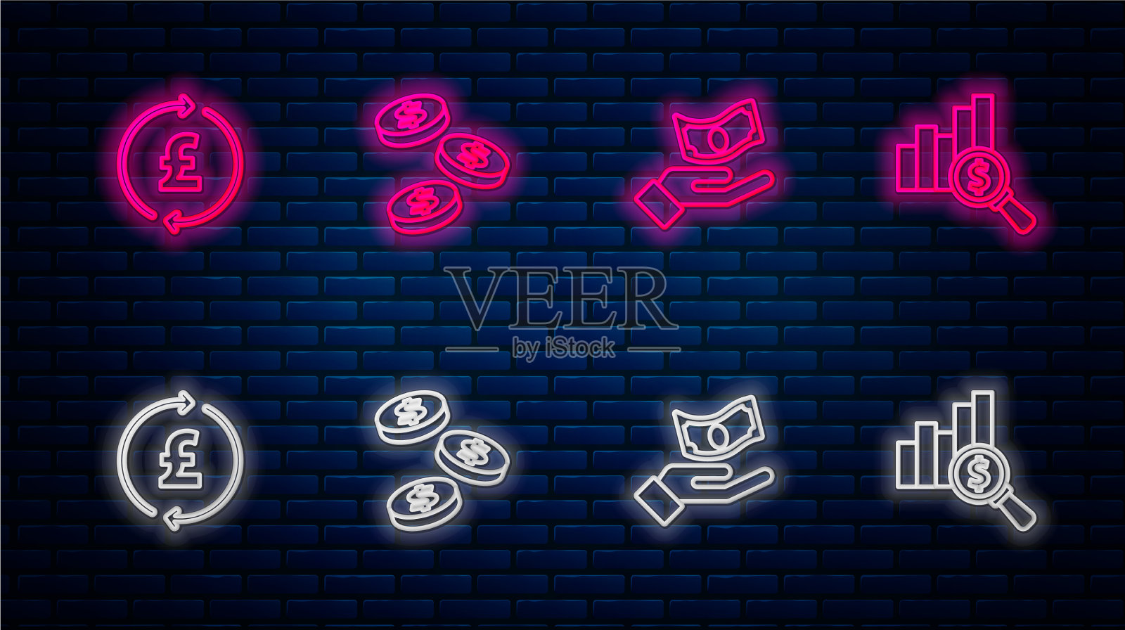 定线硬币钱与美元手握插画图片素材