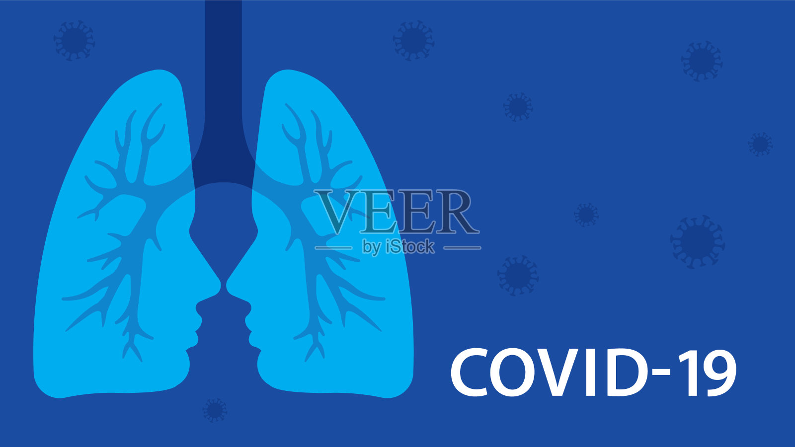 人肺与新型冠状病毒。插画图片素材