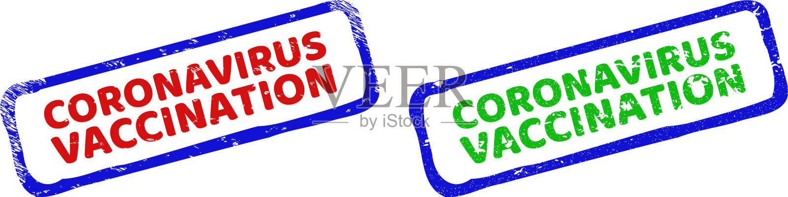 冠状病毒接种双色粗糙矩形插画图片素材