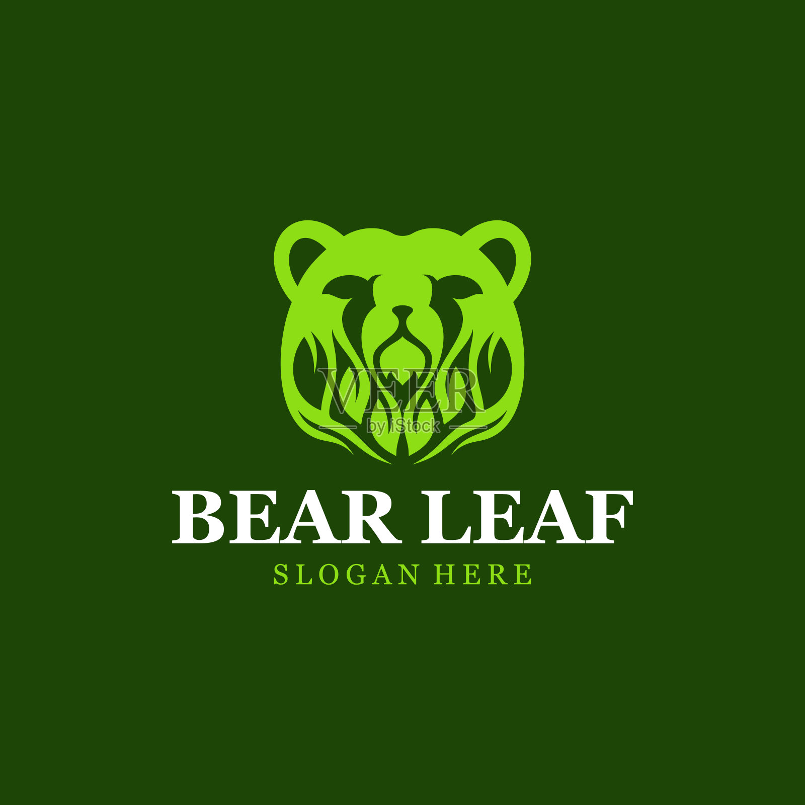 自然熊叶向量符号设计设计元素图片