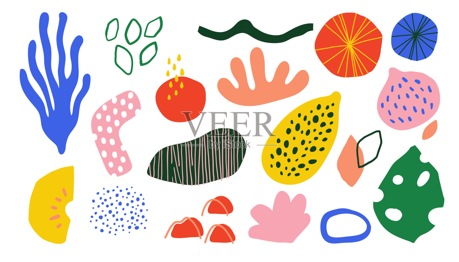 涂鸦团形状当代涂鸦手插画图片素材