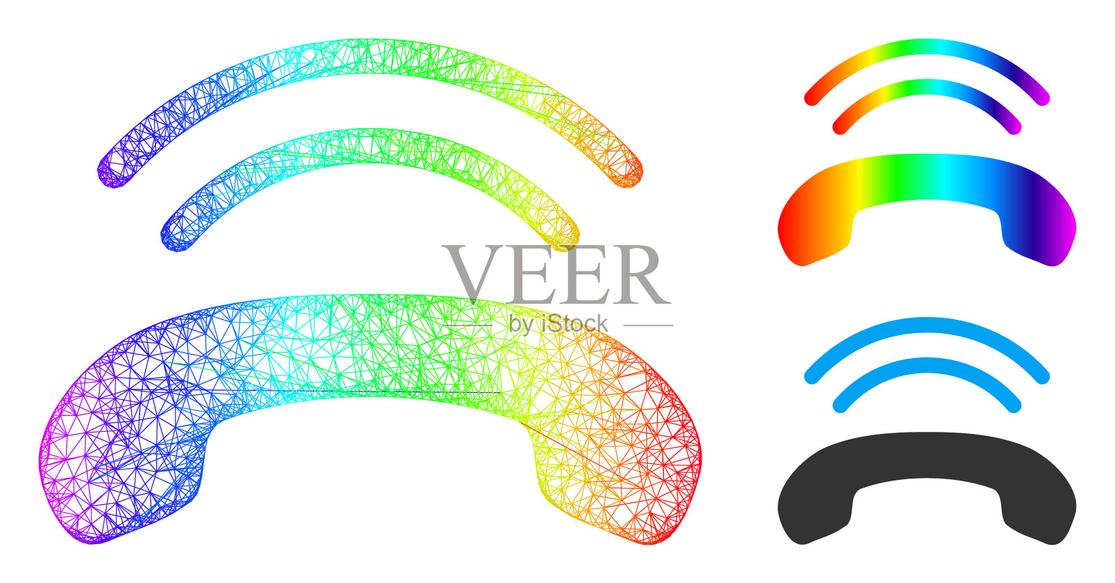 光谱网络梯度电话铃声图标插画图片素材