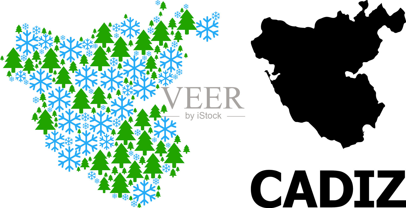 加的斯省新年作文地图插画图片素材