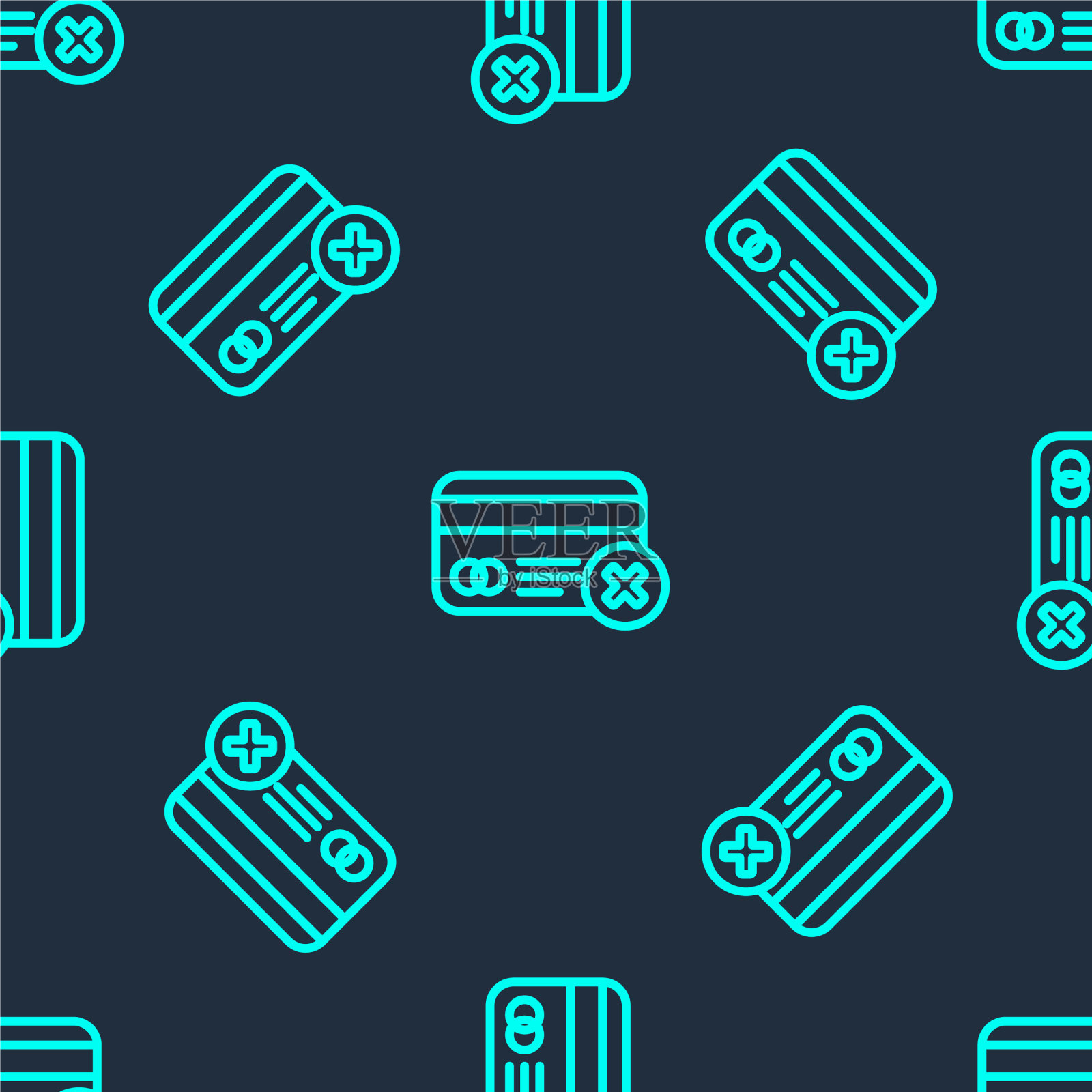 绿线信用卡移除图标隔离插画图片素材