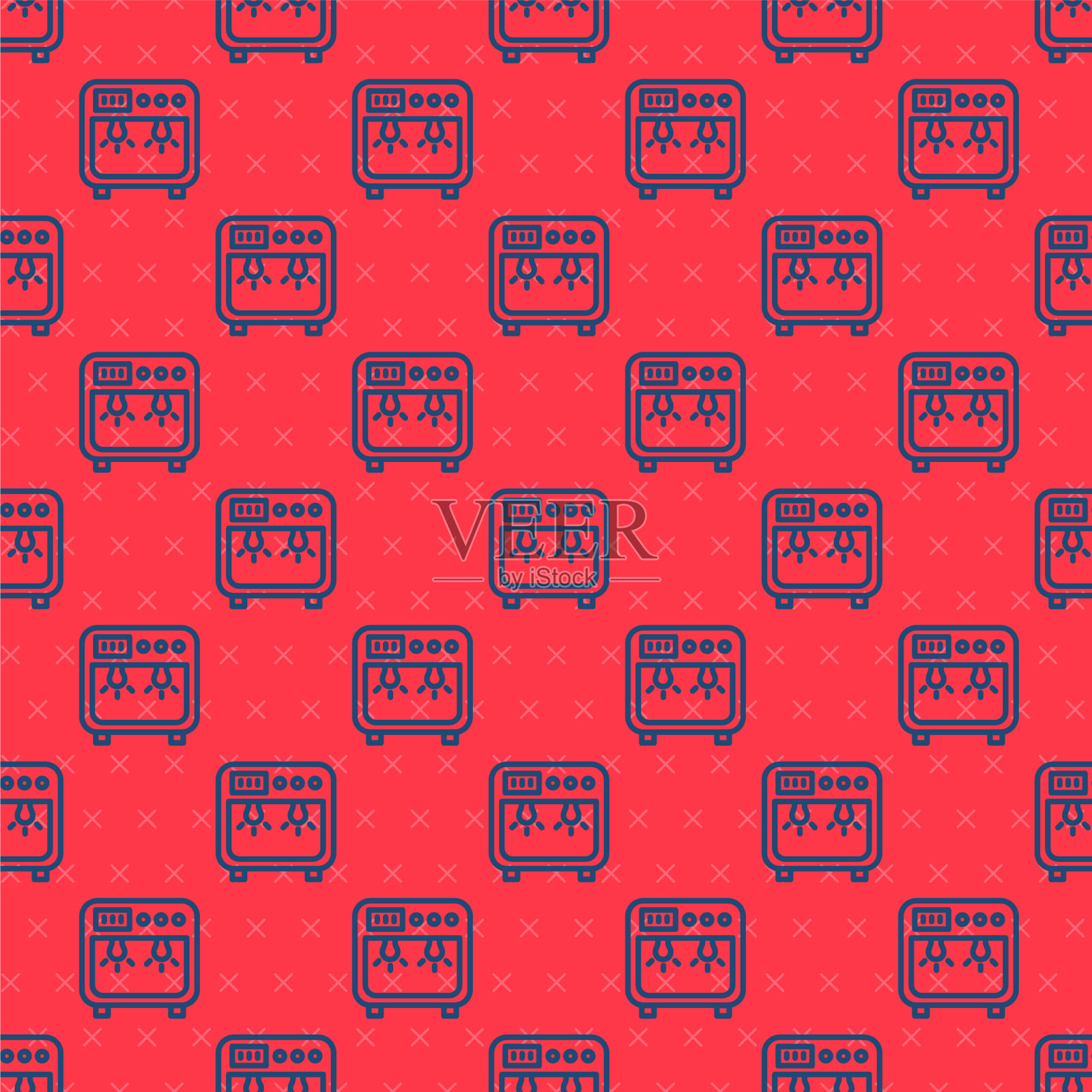 蓝线生物安全盒图标隔离无缝插画图片素材