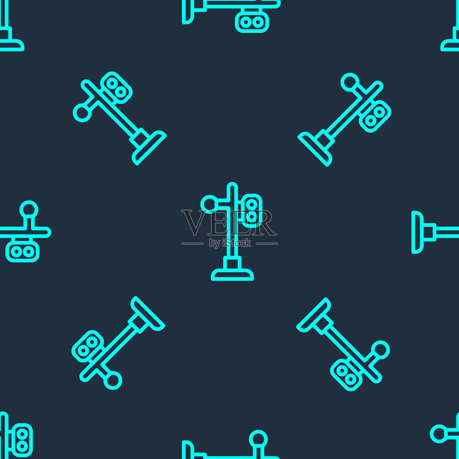 绿线火车交通灯图标孤立插画图片素材