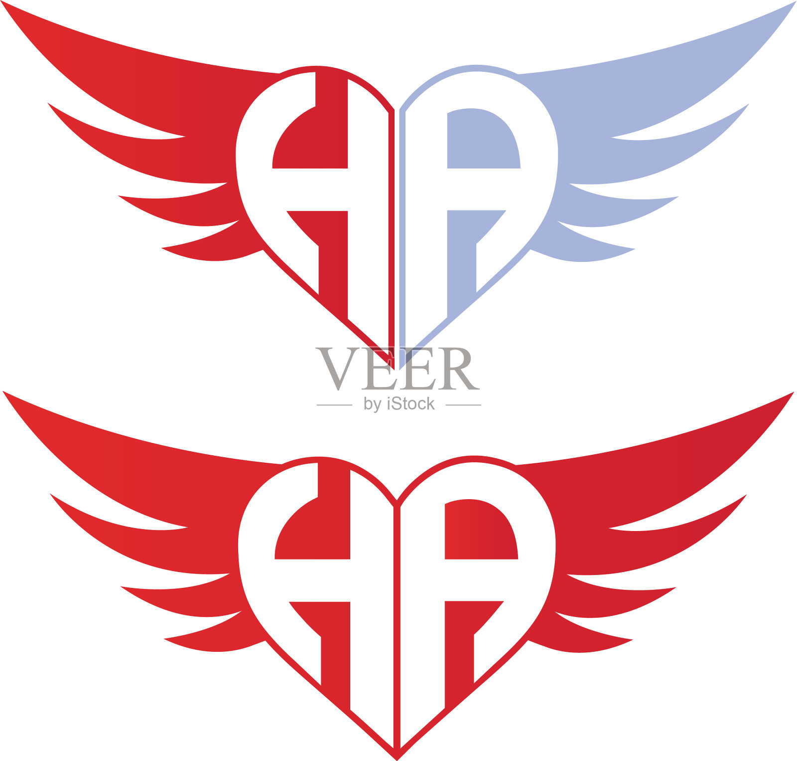 哈瓦伦丁爱字母标志设计理念插画图片素材