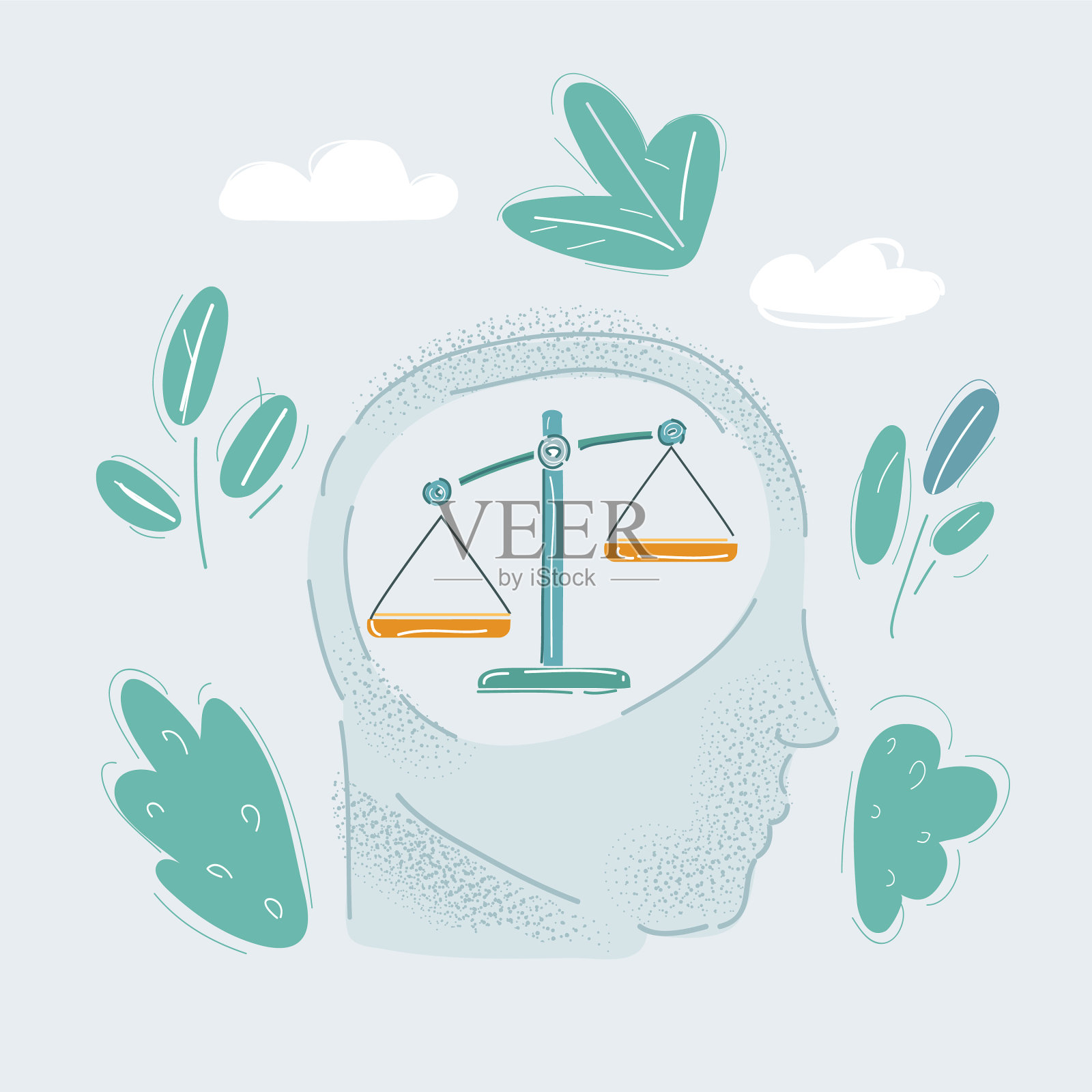 用脑袋做决定插画图片素材