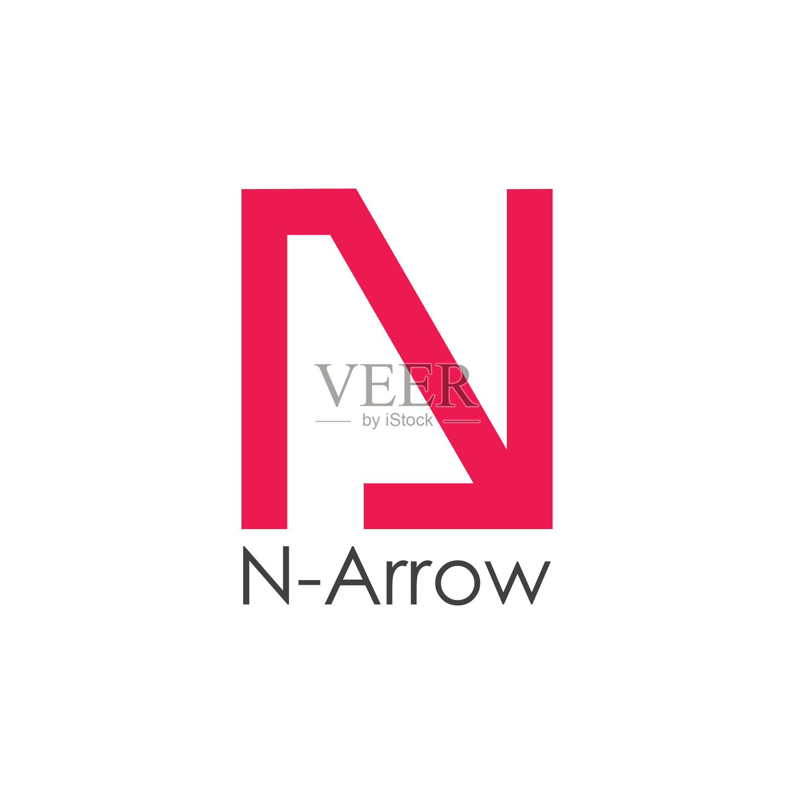 字母n箭头几何标志设计元素图片