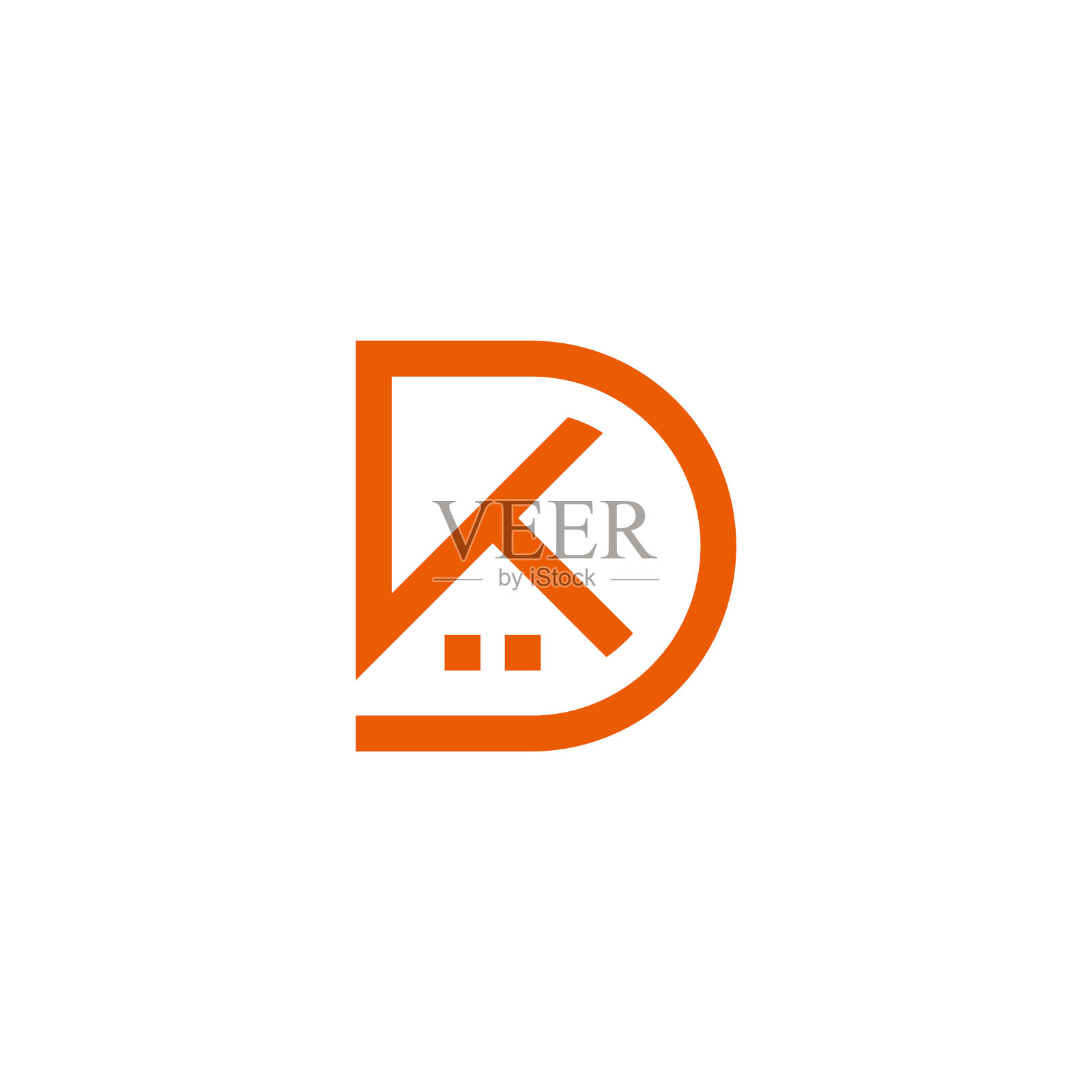 家形字母dk简单的几何线条符号设计元素图片